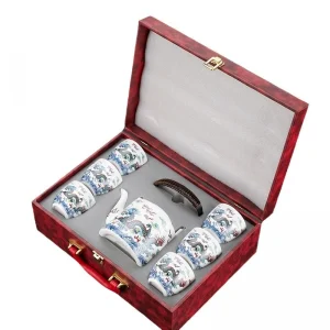 Anti-Scald Bailiff Teapot White Jade Porcelain Gongfu Tea Set